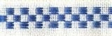 Antique White (Royal Blue) - Checkers Linen Ribbon 0.7" - 27 count