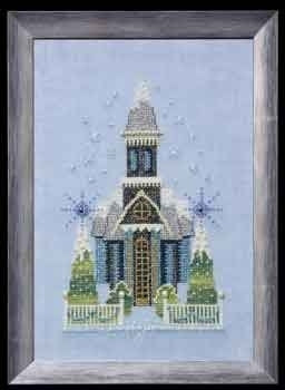 Little Snowy Blue Church - Snow Globe Village Series